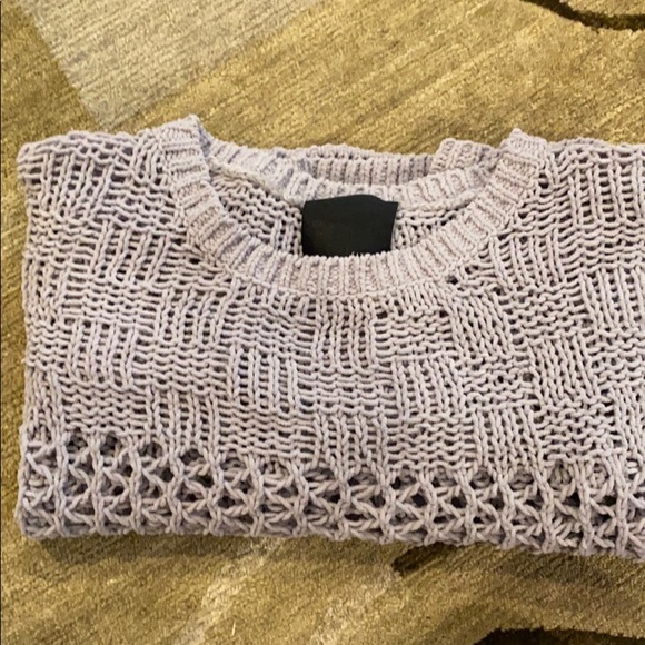 ~FATE By LFD~ Gray Boxy Short Sleeve Sweater - Picture 1 of 7